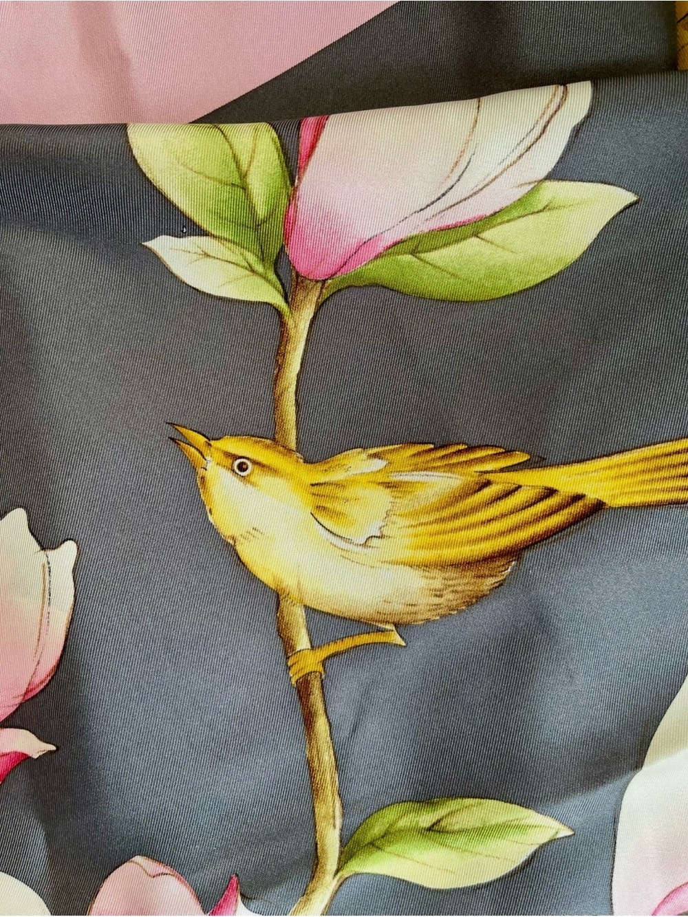 Tiffany & Co Silk Scarf Floral Bird Square Italy Designer - Picture 4 of 9